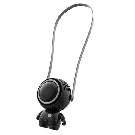 

Portable Hanging Neck Air Cooler 360° Rotation Mini Handheld Pocket Fan Desk Rechargeable Ventilador 3-gear Wind for Outdoors Mute wide Angle air Supply Black