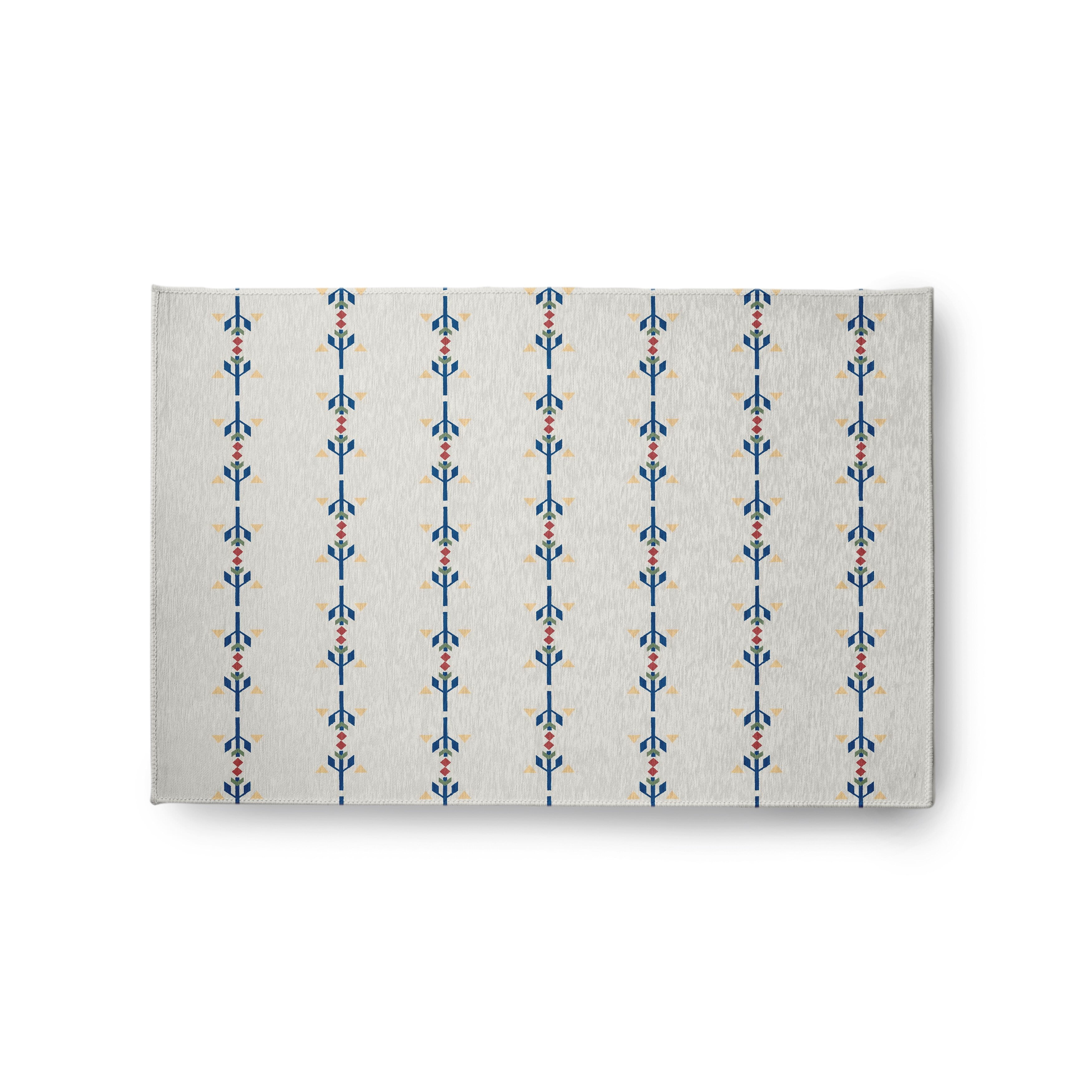 Simply Daisy 3' x 5' Blue Jodhpur Stripe Spring Chenille Rug