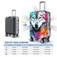 thumbnail image 4 of Yiaed Cool Colorful Wolf Print Travel Luggage Cover Suitcase Protector Fits 18-32 Inch Luggage Wheel Covers Patterned Elastic Luggage Anti-scratch（No luggage）-Small, 4 of 5