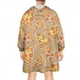 thumbnail image 2 of Pizza Blanket Hoodie Wearable Blanket Hoodie for Adults Sherpa All Patterns Oversized Sweatshirt Blanket with Pockets, 2 of 7