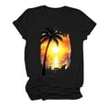 thumbnail image 4 of Teissuly Women's Fashion Crewneck Printed Short Sleeve T-shirt Casual Loose Shirt Tops, 4 of 7