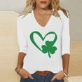 thumbnail image 2 of ZyeKqe St. Patrick's Day Shirt Women 3/4 Sleeves Blouses Cute Graphic Print Shirts Tees Crewneck Pullover Tops, 2 of 6
