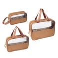 thumbnail image 5 of 3Pcs Clear Makeup Bag Travel Cosmetic Bag Portable Storage Bag Toiletry Bag Coffee, 5 of 9