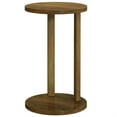 thumbnail image 3 of Demi Bonn 25" Round End Table, Two-Level Wooden, Perfect for Living Room, End Table with Storage, Stylish & Functional, Brown, 3 of 6