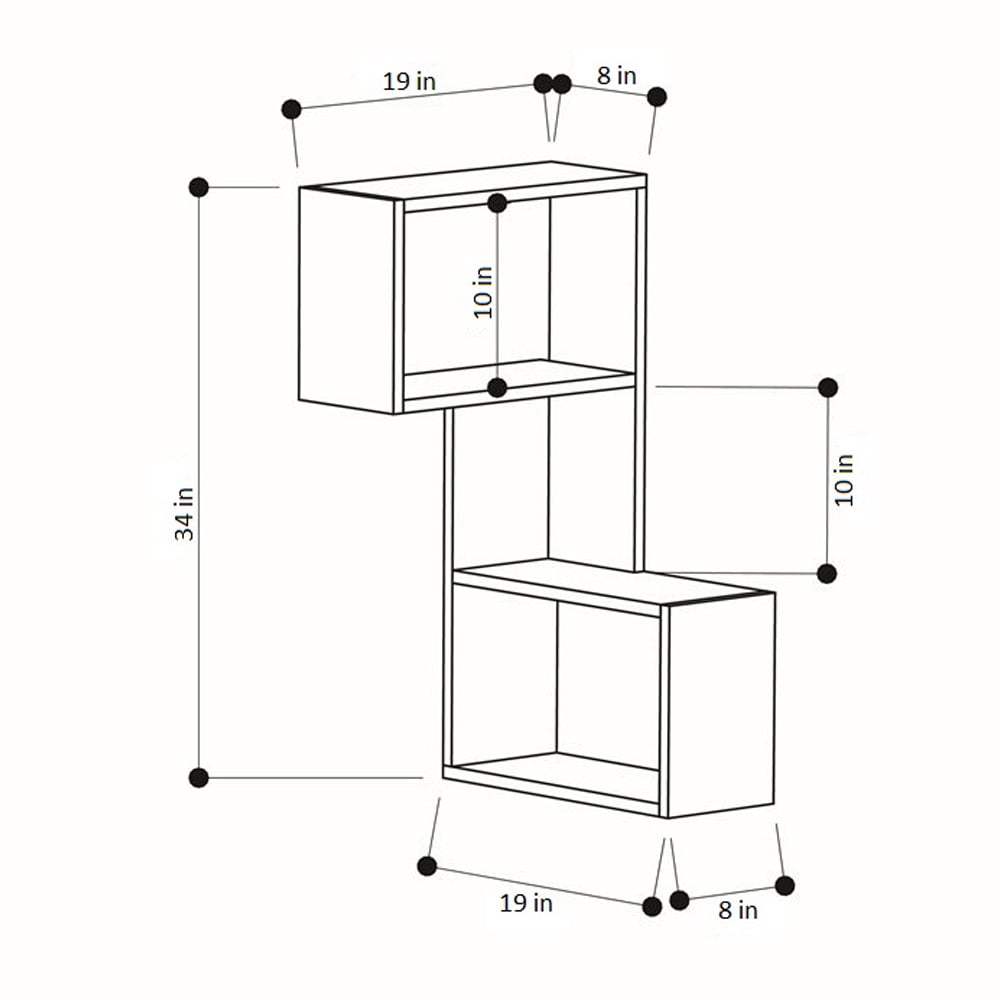 Ada Home Decor Furniture 18.5" 3 Tier Light Mocha Wingate Modern Wall Shelf