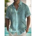 thumbnail image 1 of Men's Hawaiian Button Printed Gold Leaf Fashion Short sleeved Shirt, 1 of 5