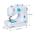 thumbnail image 6 of DEWIN Electric Sewing Machine Crafting Speed Crafting Mending Machine Portable Mini with 12 Built-in Stitches, 2 Speeds Double Thread, Embroidery,Foot Pedal for Beginners and Kids (White and Blue), 6 of 9