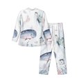thumbnail image 2 of Kll Sea Animals Sleepwear Mens Flannel Pajamas,Long Cotton Pj Set, 2 of 9