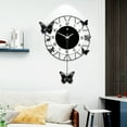 thumbnail image 3 of Modern Butterfly Wall Clock Round Wall-mounted Decoration Livingroom Office New, 3 of 14