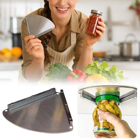 Jar Opener For Weak Hands,Upgraded Stainless Steel Jar Opener For Seniors, Jar Lid & Bottle Cap Opener Tool, Under Counter Can Opener, One Handed Jar Opene,Installs Under Your Cabinet