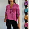 thumbnail image 1 of QIPOPIQ Blouse Décontractée en Mousseline pour Femme à Col en V à Manches 3/4 Hauts Liquidation, 1 of 7