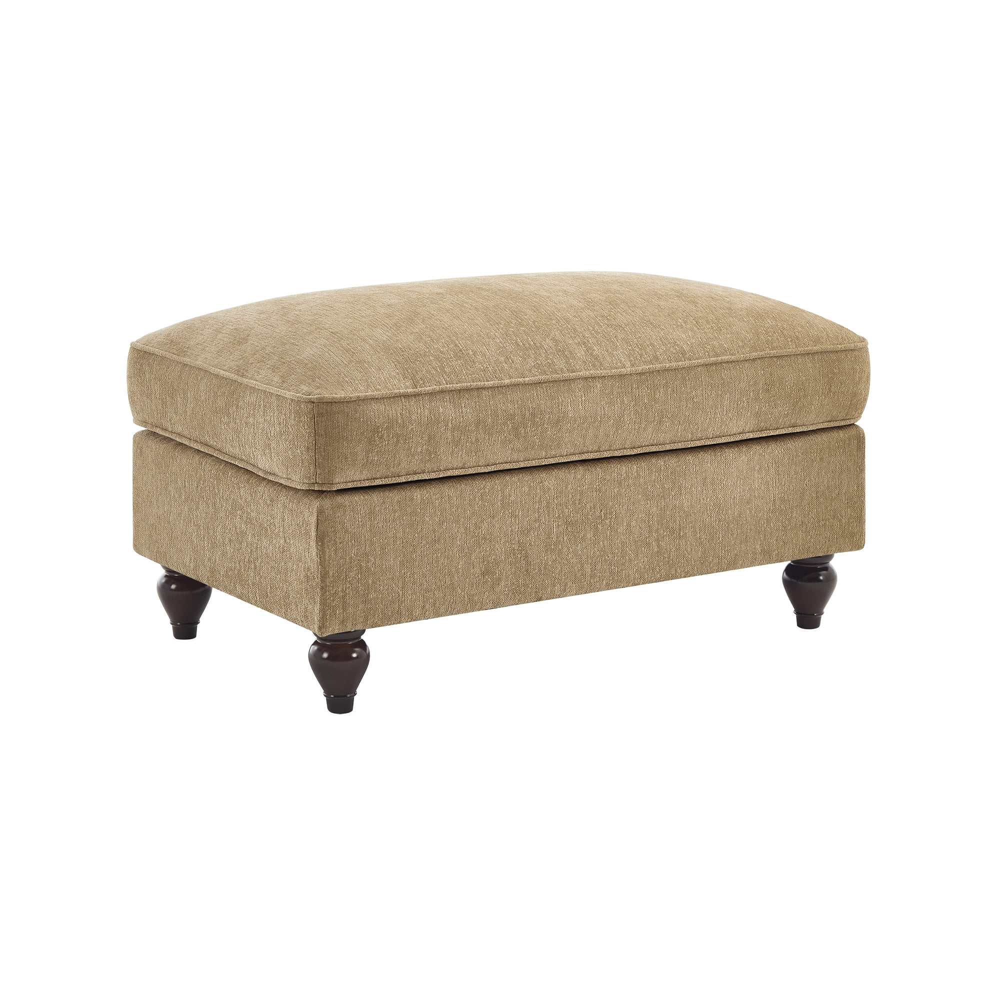 LiviNest Ottoman for Small Space: 4-in-1 Footstool & Seat - 2 Styles with Detachable Skirt - Light Coffee Chenille Fabric for Apartment Living Room & Bedroom