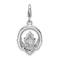 thumbnail image 3 of 925 Sterling Silver RH CZ Claddagh With Lobster Clasp Charm Pendant; for Adults and Teens; for Women and Men, 3 of 3