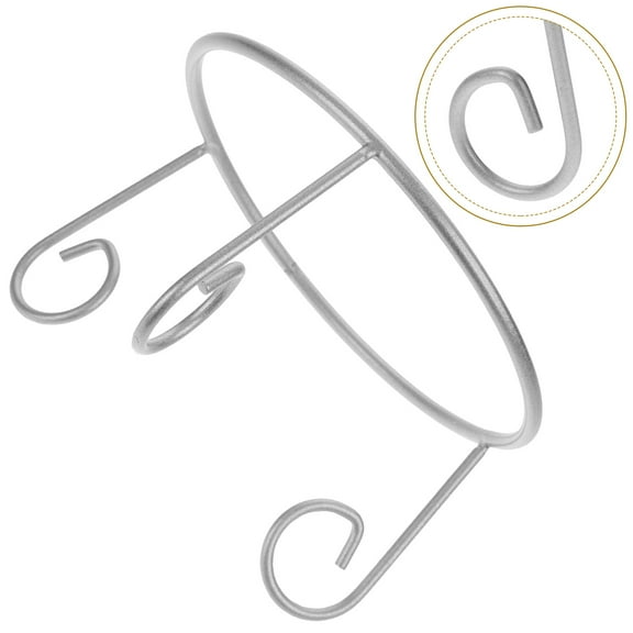 Moluckfu Gazing Ball Stand Iron Display Holder for Garden Globe 1Set 5.7X5.7X3.1in Silver Simple Style