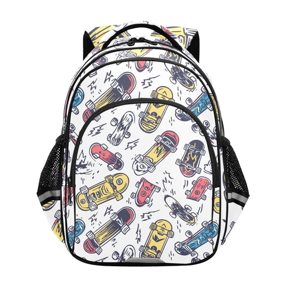 ALAZA Artistic Skateboard School Backpack Elementary Bag Bookbag Travel Rucksack