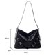 thumbnail image 3 of Bolsa bandolera de cuero PU, Bolsa de hombro sencillo a la moda, regalo de cumpleaños para niña (negro) Tmvgtek Para Estrenar, 3 of 9