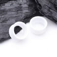 thumbnail image 2 of A Pair of Ultra Flexible White Silicone Double Flared Tunnel Plug, 2 of 5