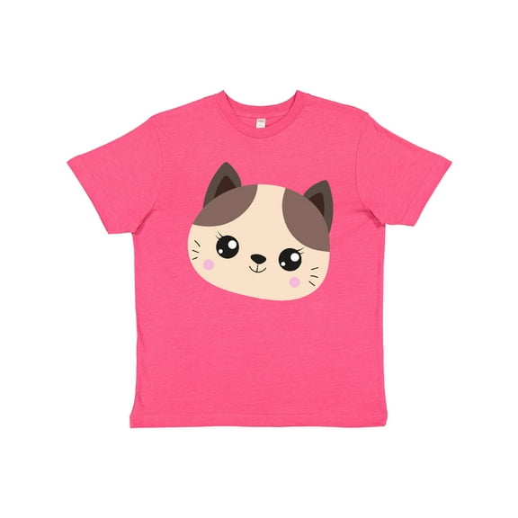 Inktastic Cute Cat, Little Cat, Cat Head, Brown Cat Youth T-Shirt