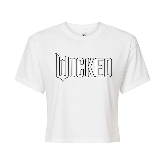 Wicked - Outline Logo - Juniors Cropped Graphic T-Shirt