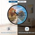 thumbnail image 5 of Indoor 12' Voice-Activated Luminous Decoration Wall Clock With LED Night Light Beautiful Autumn Landscape, 5 of 8