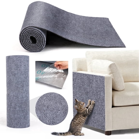 TAYAPURA Cat Scratching Mat, 78.7"x15.8" Self-Adhesive Trimmable Cat Scratcher Carpet, DIY Furniture Protector for Sofa, Wall, Door, Climbing Cat Tree