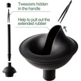 thumbnail image 4 of Desatascador y cepillo para inodoro, juego de desatascador de escobilla para inodoro 2 en 1 con soporte, combo de herramientas de limpieza de baño con soporte para carrito (negro), 4 of 5
