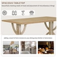 thumbnail image 5 of 6-Piece Dining Table Set, Modern Rectangular Wood Table with 4 Upholstered Chairs and 1 Bench, Kitchen Table with Unique Legs for Dining Room and Kitchen, Natural, 5 of 9