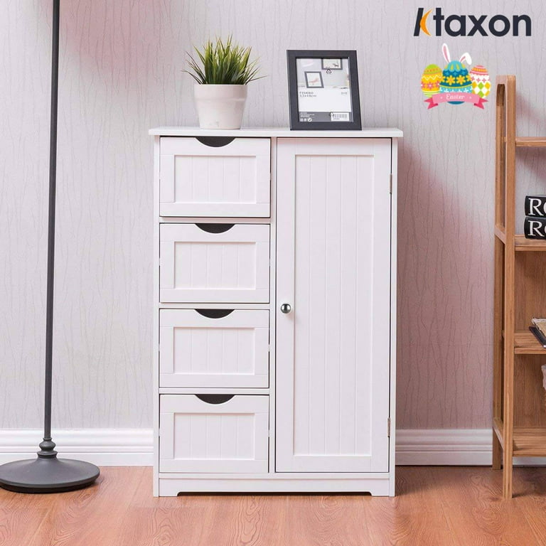 Ktaxon Wooden Bathroom Floor Cabinet Side Storage Organizer