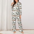 thumbnail image 2 of Balery Flamingo Palm Trees Conjunto de Pijama con Estampado para Mujer, Conjunto de Dos Piezas con Manga Larga, Ropa de Dormir Suave con Bolsillos, Pijamas Cómodos-Large, 2 of 7
