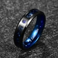 thumbnail image 3 of 6mm Black Blue Wedding Band for Men Women Celtic Dragon Tungsten Rings with Carbon Fiber Inlay, 3 of 5