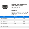 thumbnail image 2 of Front Brake Rotor - Compatible with 2007 - 2014 Honda Fit Gas 2008 2009 2010 2011 2012 2013, 2 of 2
