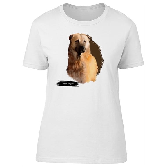 Afghan Shepherd Watercolor Dog T-Shirt Women -Image by Shutterstock, Female x-Large