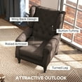 thumbnail image 3 of HOMCOM Button-Tufted Accent Chair with High Wingback, Rounded Cushioned Armrests and Thick Padded Seat, Dark Brown, 3 of 9