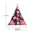 thumbnail image 3 of KLL Christmas Hats for Adults Plush Rose Flowers Print Santa Hat Xmas Fluffy Santa Claus Hat for Women Men, 3 of 6