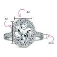 thumbnail image 4 of Bling Jewelry Womens Vintage 4CTW CZ Oval Halo Engagement Ring Sterling Silver, 4 of 6