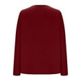 thumbnail image 2 of Cotton Tops for Women Plus Size Long Sleeve with Pockets Soft Crewneck Pullover Tees Blouses Spring Clothes (XL, Wine), 2 of 6