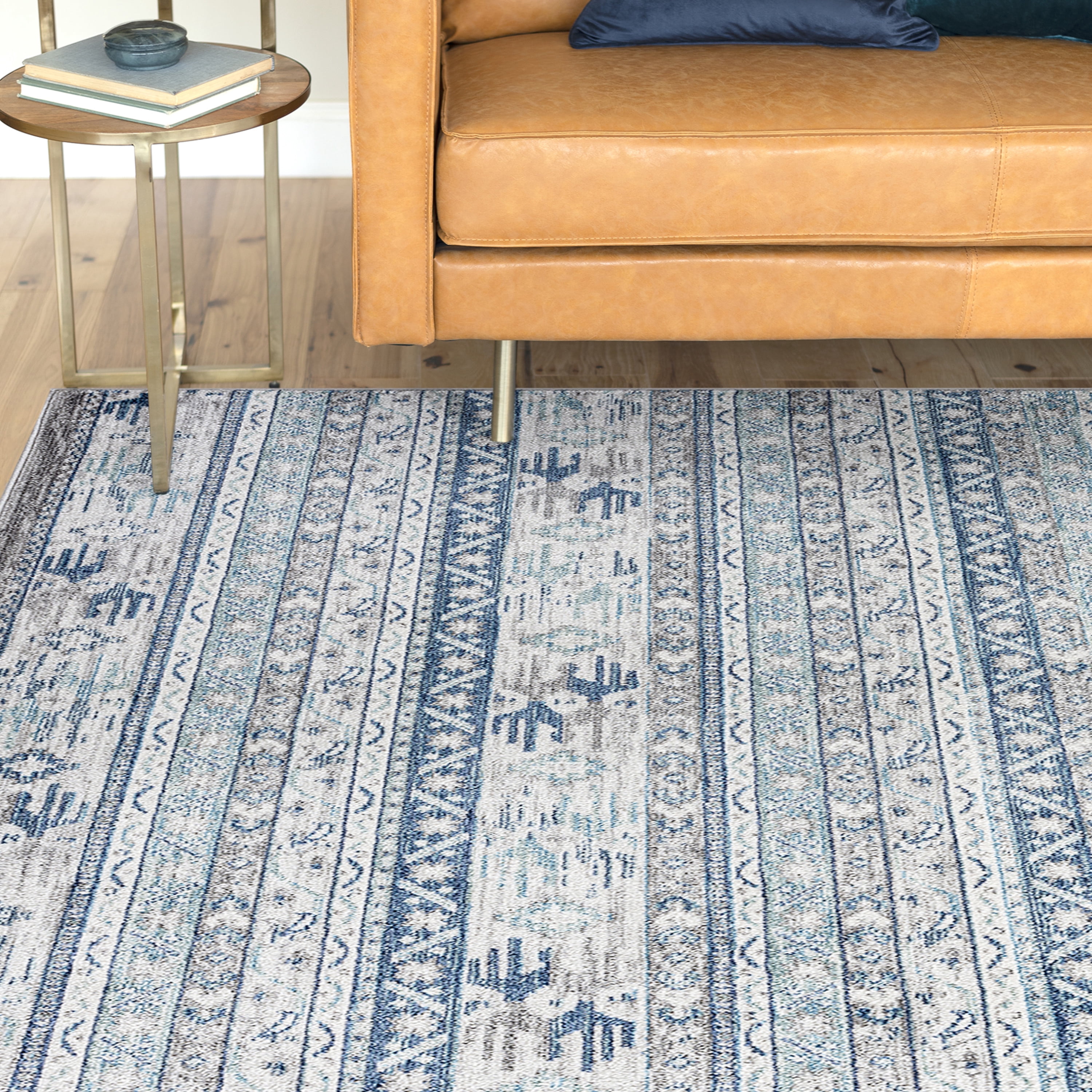 Transitional 8x10 Area Rug (7'11'' x 10'3'') Moroccan Gray, Cream Living Room Easy to Clean