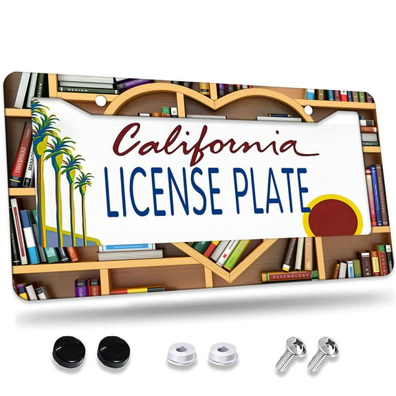 1 Pcs Baseball League Theme License Plate Frame, License Plate Cover for Car Decorative Parts, Aluminum License Plate Bracket Holder Rust-Proof for US Standard Car