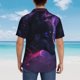 thumbnail image 4 of Fotbe Galactic Wolf Stare Camisa Hawaiana para Hombre Unisex – Camisa Casual de Verano con Botones de Manga Corta de Algodón y Lino,3X-Large, 4 of 7