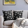 thumbnail image 3 of Black White Winter Snowflakes Pillow Covers 20x20 Set of 2 Christmas Print Decorative Throw Pillows Outdoor Farmhouse Xmas Holiday Seasnoal Pillowcases Cushion Case Decor for Home Sofa Couch Bed, 3 of 6