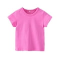 thumbnail image 2 of Gamivast Boys and Girls Summer Shirts Kids Cotton Crew Neck Basic Tees Solid Color Drop Shoulder T Shirts Summer Vacation Comfort Casual Shirts Pink 12M Camiseta De Para Niños, 2 of 6
