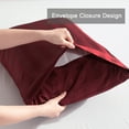 thumbnail image 4 of 3 Pieces Silky Smooth Stripe Satin Duvet Cover Set, Luxury Duvet Cover Bedding Set, 1 Duvet Cover + 2 Pillow Cases (No Comforter), Twin, Wine Red, 4 of 8