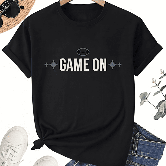 Unisex Football Game On T-Shirt, Minimal Ball Graphic, 100% Cotton Short Sleeve Tee