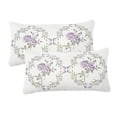 thumbnail image 6 of Home Soft Things Embroidery Canvas Throw Pillow Cover Pillow Case 2 Piece Set - Rose - Lilac - 14" x 26" LUMBAR, 6 of 7
