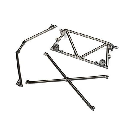 Chrome Chassis - Traxxas 8433X Tube Chassis Center/Rear Support/Cage Top (Satin Black Chrome)