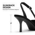 thumbnail image 3 of DREAM PAIRS Women’s Slingback Pumps, 3-Inch Stiletto High Heels with Bow, Closed Toe Satin Dress Shoes for Wedding & Work, 3 of 6