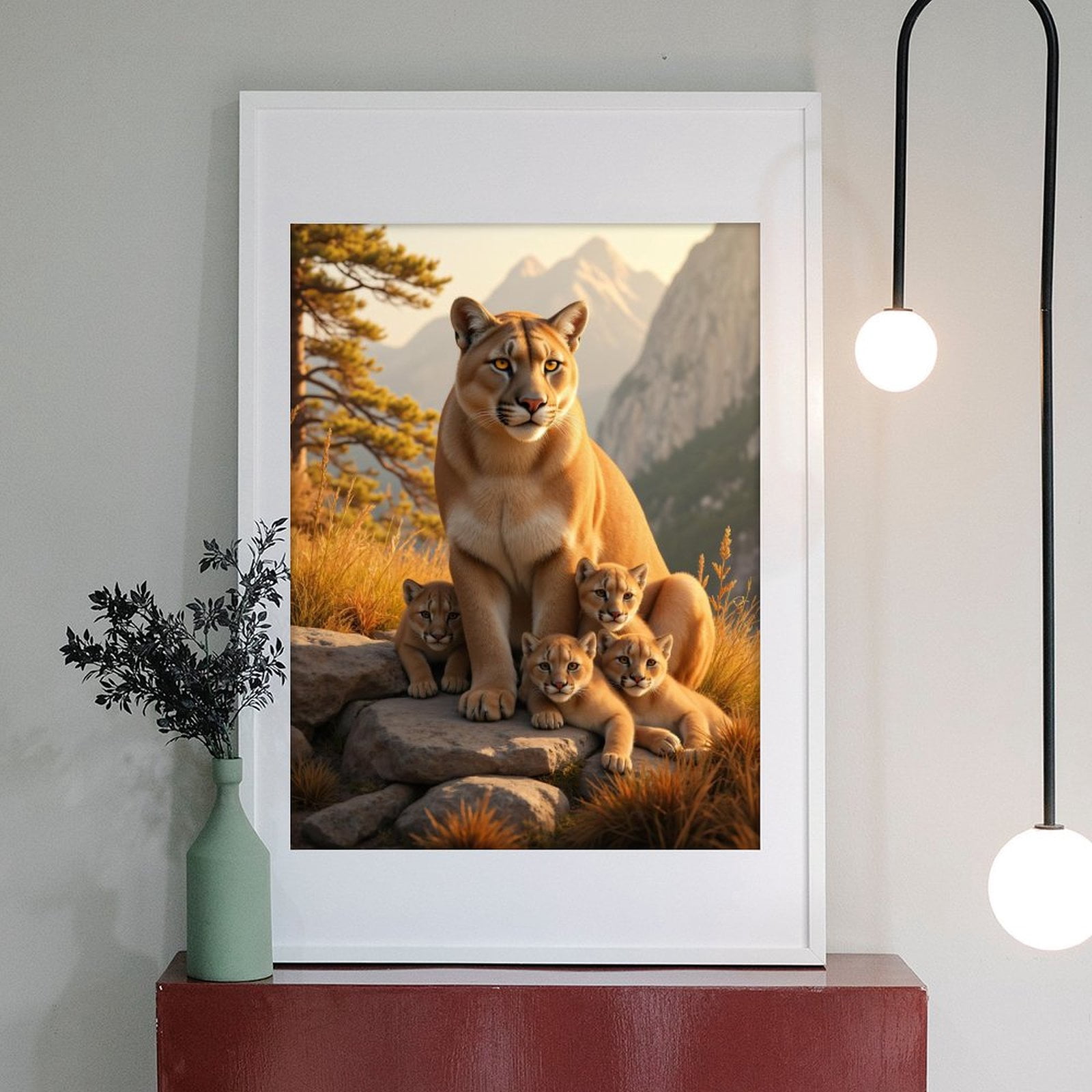Diamond Art Kit for Adults, Mountain Family Wildlife Scene Diamond Painting for Adults Beginners, DIY Diamond Art Painting Kits, 5D Diamond Painting Crafts for Home Decor 12x16 Frameless