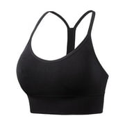 Xmarks Women's Y Back Sports Bras Spaghetti Strap A–D Cups Low Impact Racerback Padded Yoga Running Workout Bra