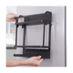 thumbnail image 3 of Organizador magnético de especias, estante de almacenamiento para refrigerador de 2 niveles con soporte para toallas de papel y ganchos extraíbles, 3 of 6