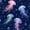 Color 1, variant on Peel and Stick Wallpaper Colorful Jellyfish Seashell Dark Blue Wall Mural 23.6in x 9.8ft Self Adhesive Removable Wall Paper Renter Friendly Wallpaper for Bedroom Living Room Cabinets